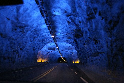 Galería principal del túnel de Laerdal