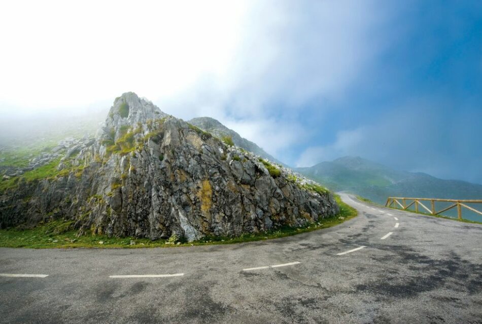 Curva en el Angliru