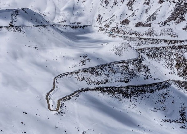 Panoramica de la carretera hacia Khardung La