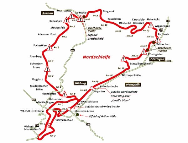 Trazado del Nürburgring Nordschleife