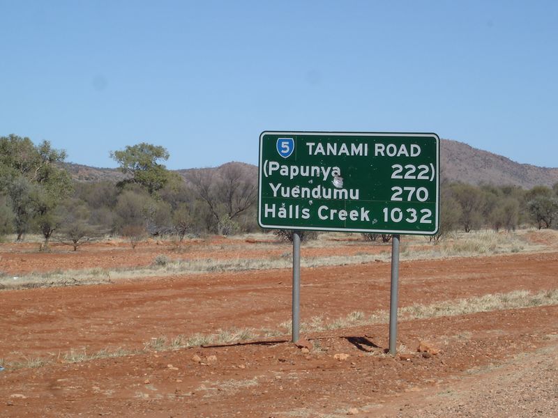 Señal de distancia en Alice Springs