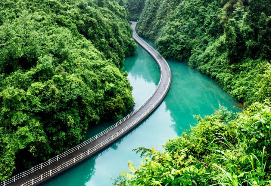 El fascinante puente flotante de Shiziguan, China - Carreteras Peligrosas